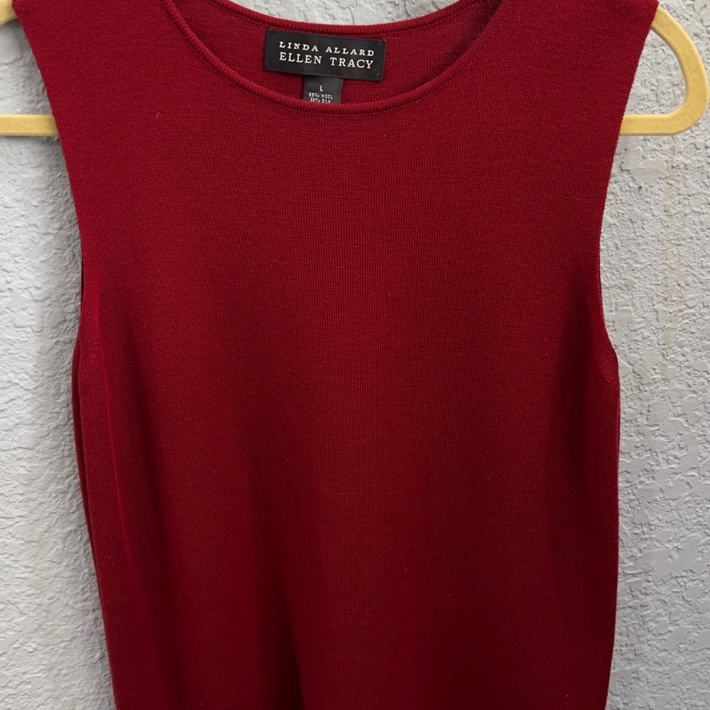 Ellen Tracy Sleeveless Knit Shell in Rich Red